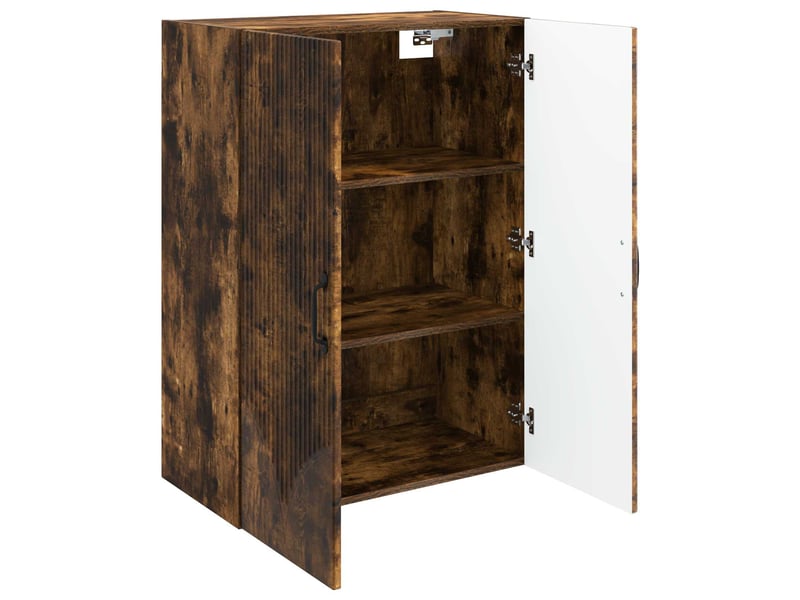 Armoire murale salon 66x34,5x90cm bois d'ingénierie chêne fumé shl6092  - Conforama C