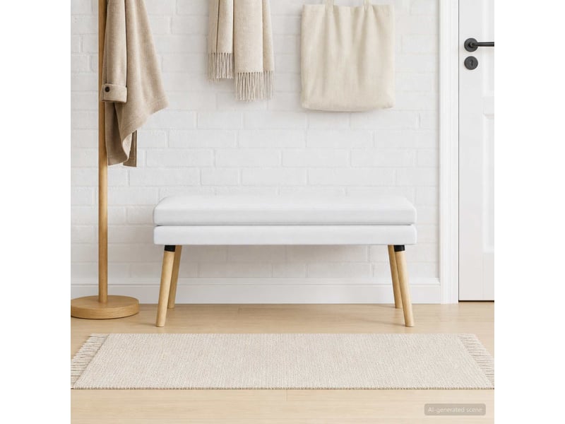  Banc d'entrée, banc à double couche blanc 110x40x47 cm tissu  - Conforama B