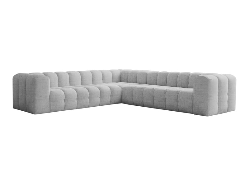  Canapé d'angle réversible miloe 6 places avec accoudoirs en tissu - gris clair MILOE - Conforama A