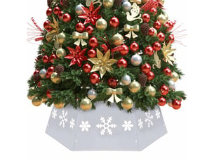 Jupe de sapin de noël argenté et blanc ø68x25 cm