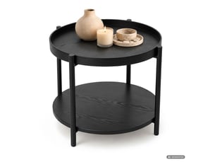 Table basse rond(e) coloris noir AKORD RIVA - 51 cmx51 cm