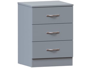 Table de chevet riano, commode de nuit, chambre, rangement, 56x40x36cm, gris, 3 tiroirs