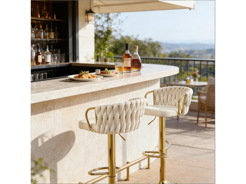  Tabourets de bar élégance lot de 2, coussin doux, sièges confortables, cuisine et café modernes  - Conforama E
