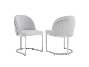 2 chaises d'appoint gris clair et argent, confortables et respirantes, style moderne, idéales pour restaurants, salons, cafés et autres lieux