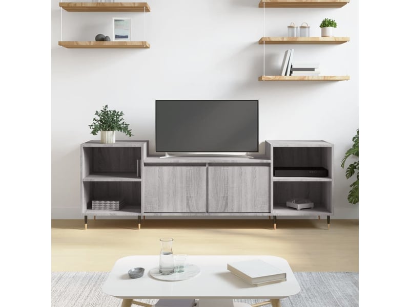  Meuble tv - banc tv - meuble de rangement sonoma gris 160x35x55 cm bois d'ingénierie  - Conforama B