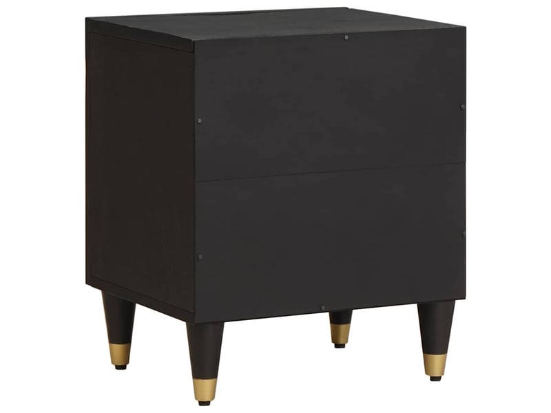  Table de chevet - cabinet de chevet - table de nuit avec porte 2 pc noir 40 x 33 x 46 cm  - Conforama E