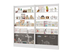 Bibliotheque coloris  blanc  REDOM  - 200 cm x 180 cm