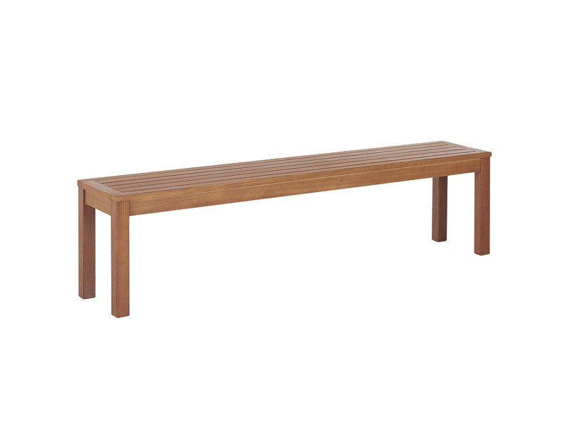 Banc avec coussin d'assise monsano 170 cm bois d'eucalyptus blanc cassé - Conforama E
