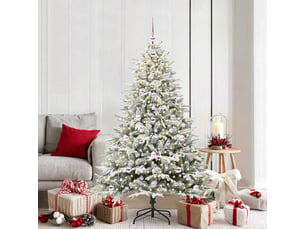 Sapin de noël, arbre de noël artificiel pré-éclairé avec ensemble de boules shl3320