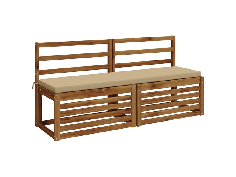 Lot de 2 coussins de banc, coussins d'assise soest 100 % polyester beige cf57007 - Conforama C