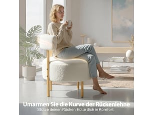 Fauteuil fixe MEULVA Tissu bouclette beige vendu A l'unité