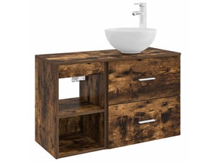 Ensemble de mobilier de salle de bain 2 pc chêne fumé cf64075