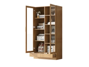 Bibliotheque coloris naturel 9 étagère(s) BEAUNIV - 40 cm x 160 cm