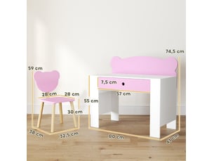 Bureau enfant VIVRYN 41 cm coloris rose