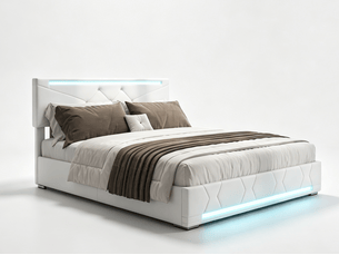 Lit coffre 160x200 cm <strong></strong>  <strong></strong> coloris beige