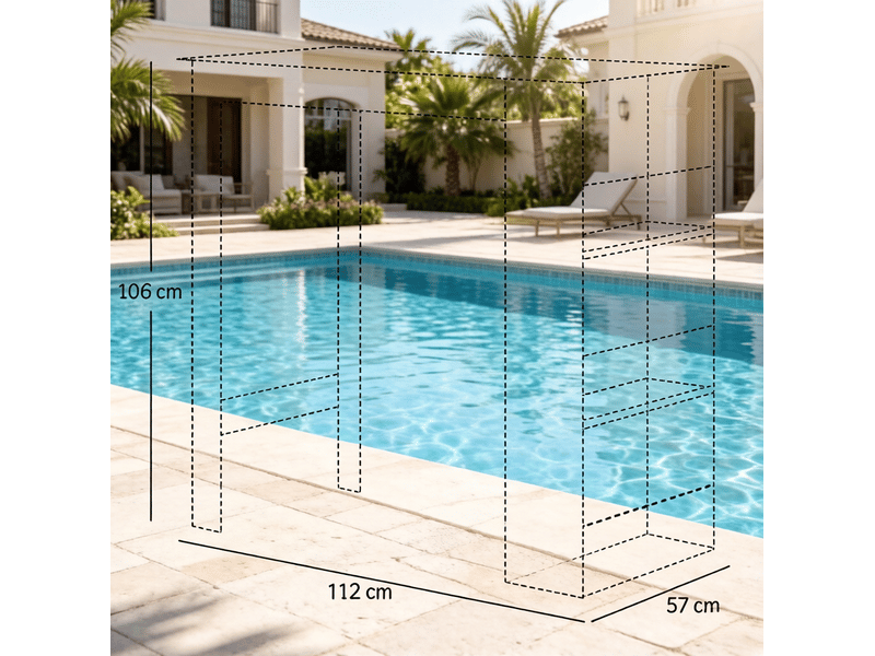 Table de salle à manger haute avec 3 étagères ouvertes, style contemporain, en panneau de particules, noir et chêne - Conforama C