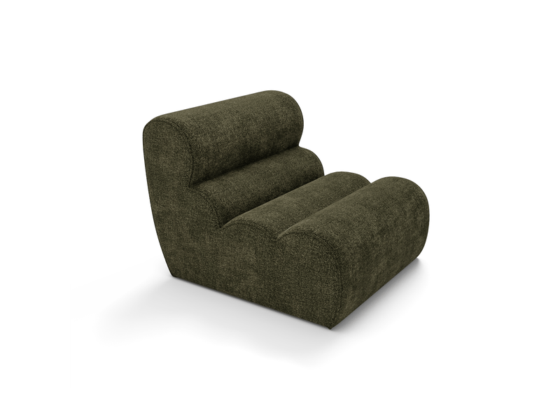  Fauteuil en velours texturé vert vintage loft 1LOFVTVV - Conforama A