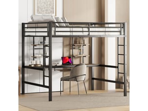 Lit mezzanine 140x200 cm <strong></strong>  <strong></strong> coloris noir