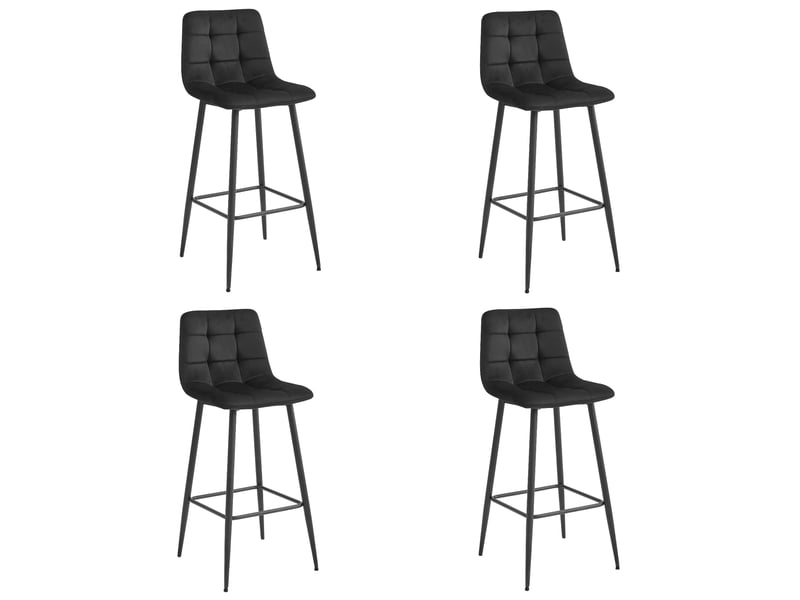 Family hoker arceto - velours noir pieds noirs x 4  - Conforama A