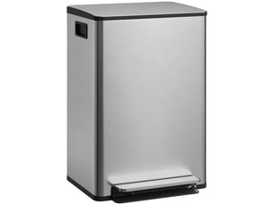 Poubelle de cuisine à pédale 50l en acier inoxydable argent 41,7x36,6x62 cm
