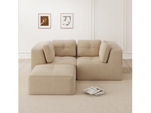 Canapé d'angle compressé réversible convertible <strong>DESVIAE</strong> <strong></strong> 2 places Velours côtelé