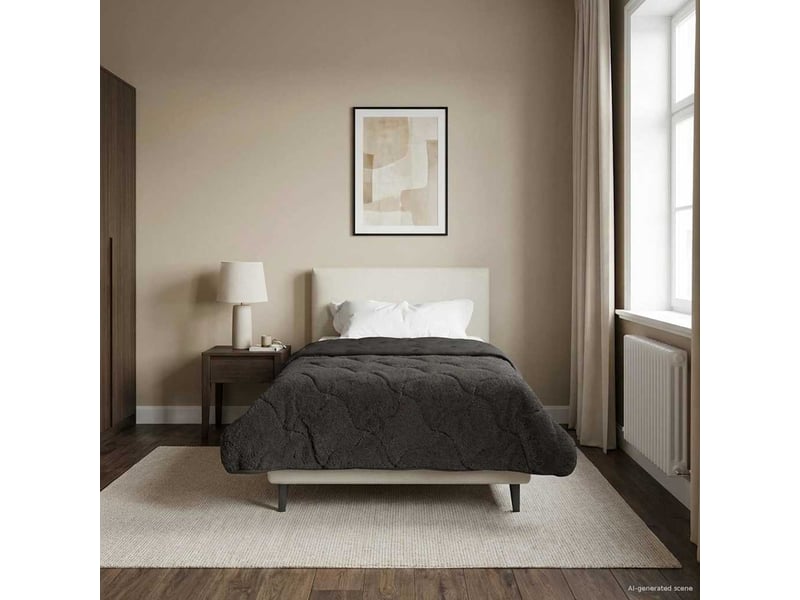  Duvet d'hiver - couette 135 x 200 cm hiver - couette anthracite respirant  - Conforama D