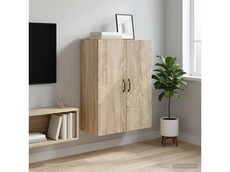 Armoire murale salon chêne sonoma 66x34,5x90cm bois d'ingénierie shl8025 - Conforama B