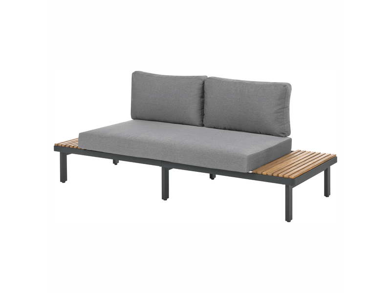  Ensemble de salon de jardin avec table 5 places fivizzano acacia gris foncé  - Conforama E