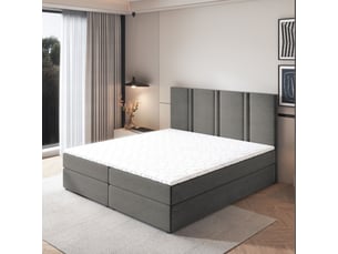 Lit avec rangement 180x200 cm <strong>MASSENO</strong> <strong></strong> coloris gris
