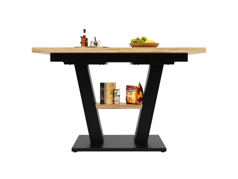  Table à manger extensible 118-157x70x75 cm, effet bois, rallonge intégrée, gain de place, cuisine salon  - Conforama E