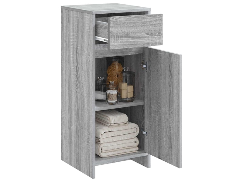  Armoire de salle de bain, meuble de rangement sonoma gris 35x36.5x85 cm  - Conforama C