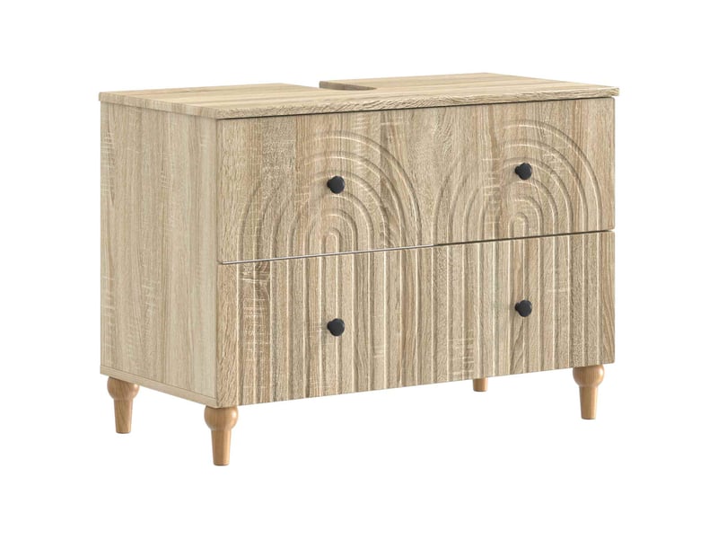  Ensemble de 2 meubles de salle de bain alkmaar chêne sonoma cf63051  - Conforama C