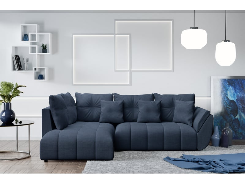  Canapé avec fonction lit canapé d'angle bleu corleone 268cm Corleone - Conforama C