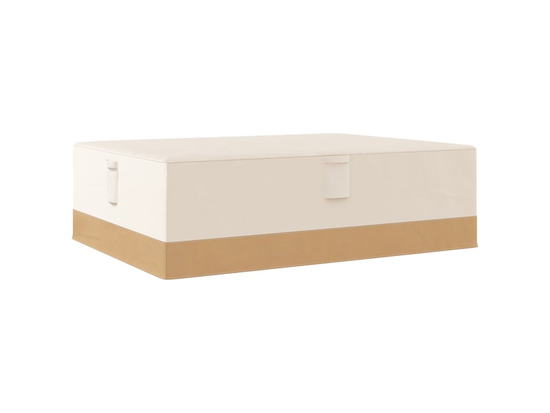  Housse protection mobilier jardin 275×208×78 cm, tissu oxford 600d imperméable, 4 aérations, 5 poignées, cordon de serrage, beige  - Conforama A