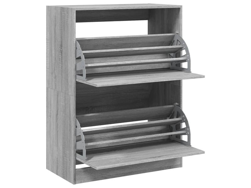  Meuble à chaussure | armoire à chaussures 2 tiroirs rabattables sonoma gris shl4808  - Conforama E