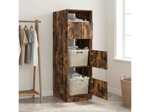 Armoire à laver chêne fumé 50x68x162 cm bois d'ingénierie