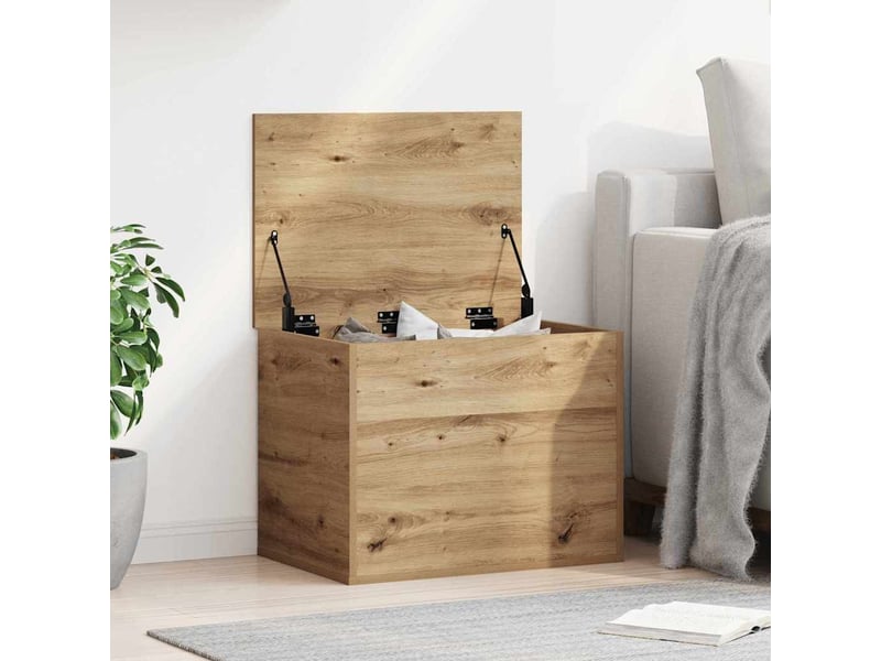  Boîte de rangement, coffre de rangement chêne artisanal 60x42x46 cm  - Conforama B