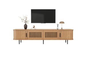 Meuble tv coloris naturel 180 cm <strong>ELVMI</strong> <strong></strong>