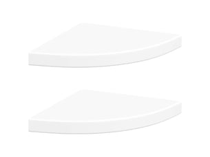 Lot de 2 étagères d'angle flottantes, etagères murales blanc 35x35x3,8 cm mdf cf42770