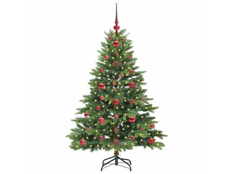 Sapin de noël artificiel, arbre de noël avec 150 led vert 120 cm pe et pvc shl8480 - Conforama C