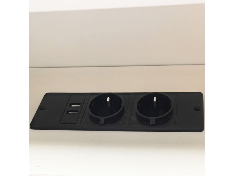  Lit plateforme en bois, 140x200 cm, avec espaces de rangement, tiroirs, station de charge et éclairage led multicolore, blanc  - Conforama E