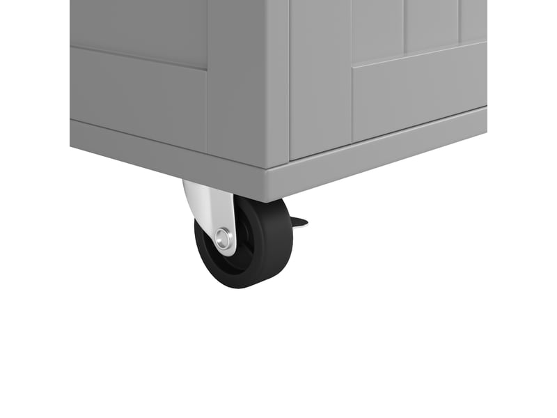  Îlot de cuisine gris desserte à roulettes buffet avec rangement plateau mdf effet bois 102x45x92cm  - Conforama R