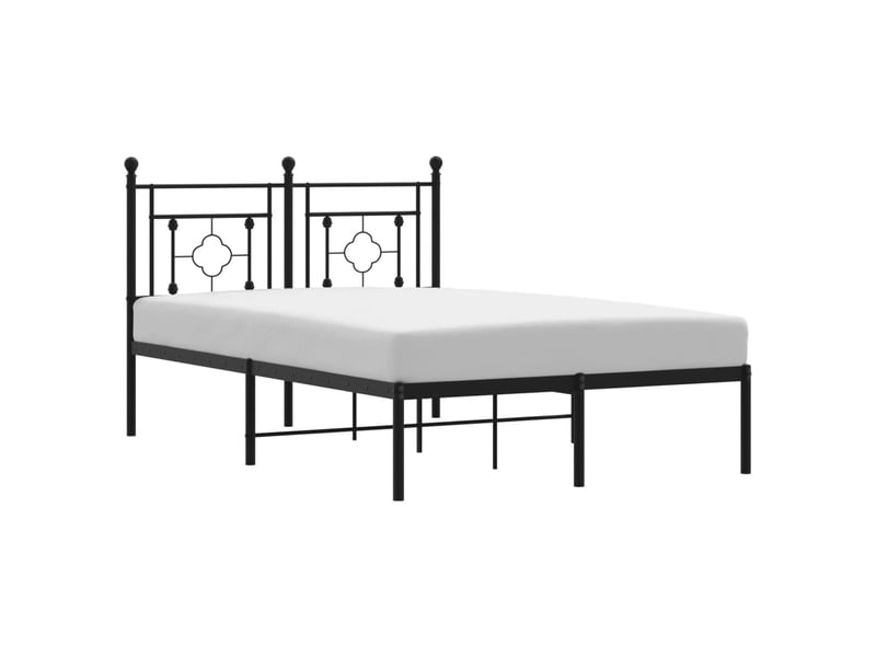  Lit double- lit adulte -  cadre de lit métal sans matelas avec tête de lit noir 120x200cm  - Conforama A