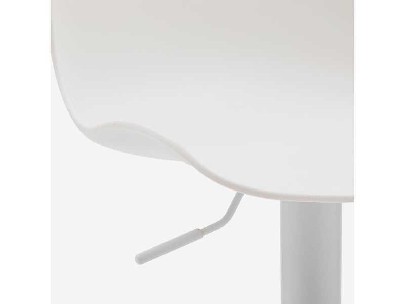  Lot de 2 tabourets de bar hauts pivotants et réglables bora bora - blanc  - Conforama D