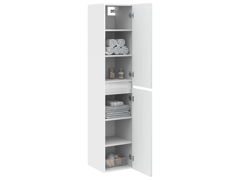  Cabinet salle de bain mural, meuble de rangement blanc 33x34.5x160 cm shl3356  - Conforama C