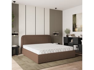 Lit coffre 200x200 cm <strong>MASSENO</strong> <strong></strong> coloris marron