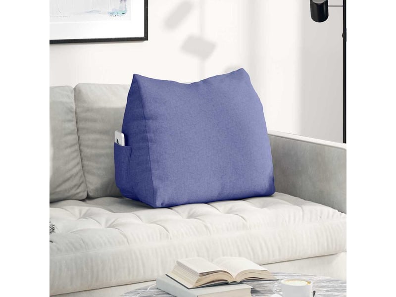  Coussin de dos, coussin de dossier bleu denim 60 x 20 x 50 cm tissu cf54552  - Conforama B