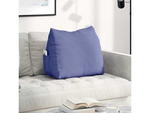 Coussin de dos, coussin de dossier bleu denim 60 x 20 x 50 cm tissu cf54552