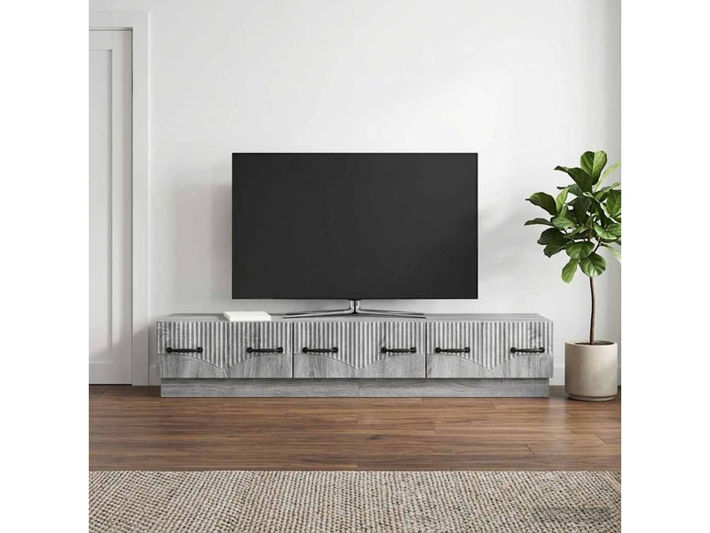  Meuble tv - banc tv - meuble de rangement sonoma gris 147 x 34,5 x 27 cm bois d'ingénierie  - Conforama B
