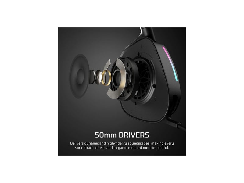  Casque gaming sans fil sur oreille void max v2 carbone dolby atmos 2.4ghz bluetooth micro boom batterie 70h led COR0840440484646 - Conforama E
